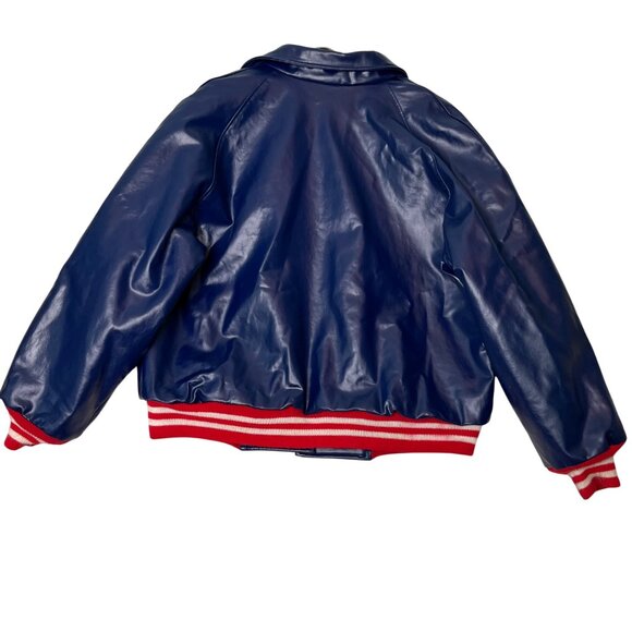 VTG Superman Varsity Jacket Mens XXL Blue Red & White Stripes Justice League USA - Picture 2 of 16